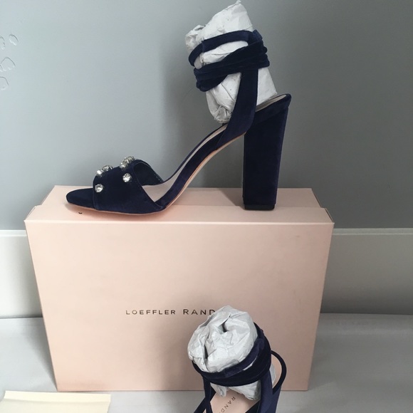 Loeffler Randall Elayna Blue Velvet Sandals Sz 7.5 - Picture 4 of 7
